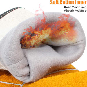 Industrial Safety Leather <b>Welding</b> Gloves Touch <b>Screen</b> Outdoor Fire Resistant Breathable Wrist-Length TIG MIG Work Gloves - Product Image 5