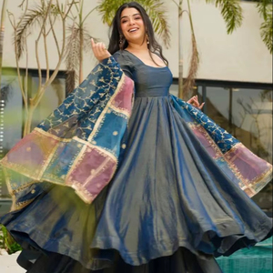 Party Gown Frock Dikhao Eid Collection Embroidery Long Frock For Eid Frock  Style Dresses Pakistani With Embroidered Net Fabric  Nameera