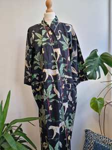 Vestido tipo Kimono de algodón, ropa de dormir suave y cómoda de otoño, bata con Estampado de jungla para ropa de playa o regalo para ella - Product Image 2