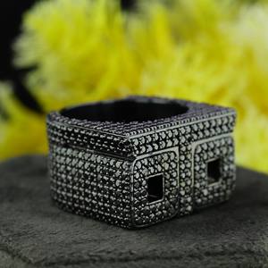 Customized diamond <b>ring</b> IGI Certified VVS Diamond 925 Silver Unique Statement <b>Ring</b> Full <b>Black</b> Stone Hip Hop Party <b>Ring</b> for <b>Man</b> - Product Image 4