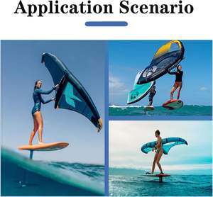 Cometa inflable portátil de aluminio de mano ligera con alas de surf con ventanas para deportes acuáticos y surf en la nieve - Product Image 4