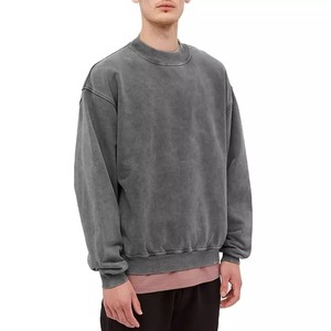 Sweat-shirt à col rond pour homme, style streetwear vintage d'automne, en coton super doux, logo personnalisé, impression par sublimation personnalisée, motif uni - Product Image 1