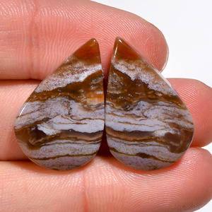 อัญมณีทรงหลังเบี้ยหลายชิ้นทำจากหินธรรมชาติขัดมันตัดสดใสรูปทรงไข่และลูกแพร์สำหรับทำเครื่องประดับต่างหูและอื่นๆ - Product Image 2