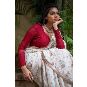 Última colección de 2024, la más hermosa, Georgette, estampado Floral, Sari, bordado, secuencia, trabajo, diseñador, blusa, pieza, bodas - Product Image 1