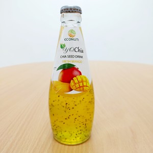 Bebida de Puré de Piña con Semillas de Chía, 280 ml, Botella de Vidrio, Empaque en Caja a Granel, 100% Puro y Natural para Venta al por Mayor - Product Image 3