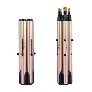 CLICKA Series 1 Artificial Fiber <b>Retractable</b> Eye <b>Brush</b> Set Gold Automatic Lid for Travel-Friendly Daily <b>Makeup</b> Application - Product Image 5