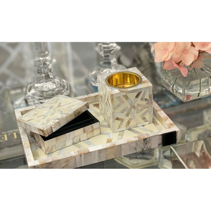 Brûleur Bakhoor attrayant avec plateau en incrustation de nacre Boîte en acrylique Incrustation d'os Mabkhara pour usage religieux Nouvelle collection - Product Image 2