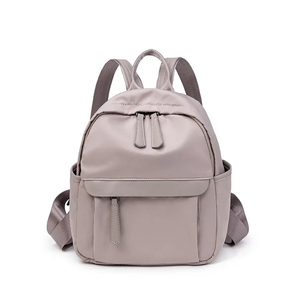 Trendy Waterproof Nylon Anti-Theft <b>Backpack</b> for Women with <b>Leather</b> Trimming Office Use Custom Logo - Product Image 3