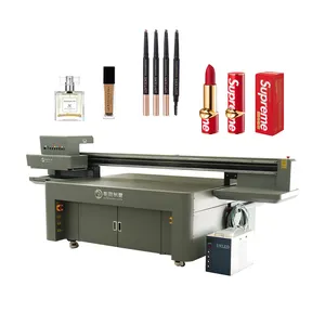 Color Digital inkjet CF1810 UV Flatbed 3D Printer for mobile phone case/Cosmetics printing with Varnish Effect