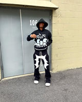 Fabricant Boxy Fit Oversized Winter Sweatsuit 2-Piece Set Pantalon de survêtement évasé et sweat à capuche