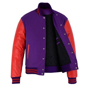 Dernière conception OEM 2025 col montant Letterman Varsity Jacket High Street Fleece Red Leather Sleeves Low quantité minimale de commande Vestes d'hiver - Product Image 3