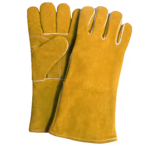 ถุงมือหนังวัวแยกชิ้นทนต่อการขัดถูสะท้อนแสงสำหรับงานก่อสร้างเสื้อผ้าคนงานเสริมคุณสมบัติ - Product Image 2