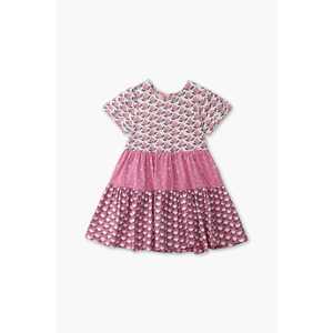 Vestido con gráfico rosa de marca para niñas Vestidos de flores para niñas - Product Image 2
