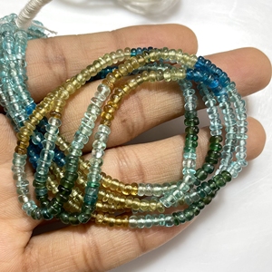 Venta al por mayor de cuentas de piedras preciosas multicolor multiapatita simple Rondellel forma rebordear suministros - Product Image 5