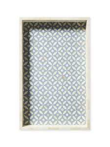 Plateau en bois carré fait main avec motif de fleurs Plateau de service pour ustensiles de cuisine de taille personnalisée de haute qualité Fabricant indien PAR HF CRAFTS - Product Image 2