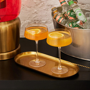 Plateau de service de luxe en métal doré avec poignées dorées Plateau au design rustique Table de rangement des plats pour la maison Décoration Présentoir d'échantillons - Product Image 1