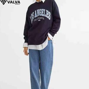 Sweat à capuche ample imprimé rayé d'hiver pour femmes surdimensionné Street Fashion Sweatshirt personnalisé selon votre marque - Product Image 5