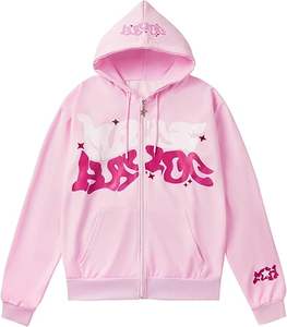 Sudadera con Capucha de Moda Otoño Invierno, Bolsillo Grande, 380g, Gruesa, Holgada, con Capucha, Estampado, para Todo Tipo de Temperamento - Product Image 5