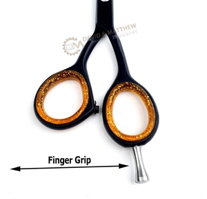 Tijeras de peluquería de acero inoxidable negro profesional, herramienta de belleza afilada con tornillo ajustable - Product Image 6