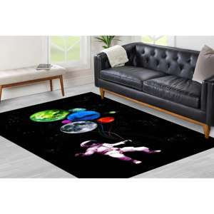 Alfombra Espacial de Astronauta, Alfombra de Impresión Digital con Planetas, Alfombra Suave con Pelo Largo - Product Image 3