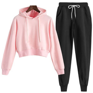 Ensemble de survêtement pour femme en deux pièces, hiver, uni, manches longues, fermeture éclair intégrale, respirant, fabriqué au Pakistan - Product Image 2