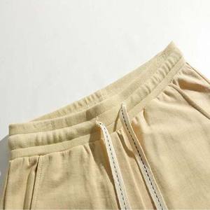 กางเกงขาสั้นเสื้อผ้าผู้ชายแบบเชือกรูดน้ำหนักมากสำหรับฤดูร้อนกางเกงวิ่งจ๊อกกิ้งทรงหลวมกางเกงขาสั้นผ้าฝ้าย100% ออกแบบได้ตามต้องการมีกระเป๋า - Product Image 3