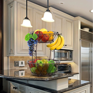 Panier à fruits de comptoir à 2 niveaux, rangement, finition bronze - Product Image 3