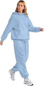 Ensemble 2 pièces à épaules tombantes, pantalon de jogging, sweat-shirt avec pantalon de survêtement, sweats à capuche oversize - Product Image 3