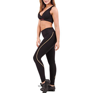 Custom Women Silk Screen Printed Cotton Bamboo Anti Bacterial Breathable Stylish Gym Yoga Pants 4 Way Stretch Workout <b>Tights</b> - Product Image 6