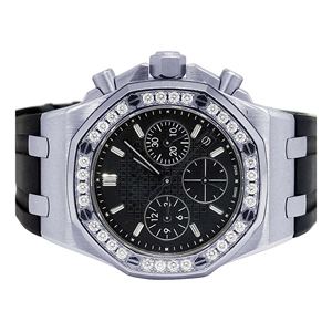 Montre vintage en quartz moissanite glacée avec cadran en verre et boîtier en acier inoxydable - Product Image 3