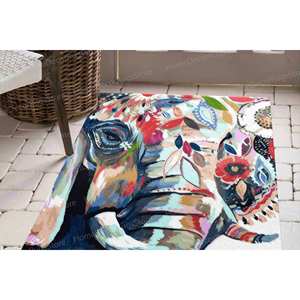 Elephant Painting Printed <b>Rug</b> - Animal Classic <b>Nursery</b> Decor,With Pile Soft <b>Rug</b> - Product Image 2