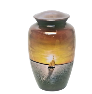 Urna humana de metal para adultos The Next Voyage, una urna de ceniza de gran aspecto para una persona que amaba los lagos, océanos, puestas de sol muy coloridas - Product Image 4