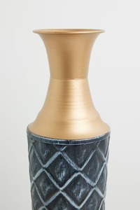 Jarrón de suelo de Metal largo con acabado azul antiguo, elegante centro de mesa decorativo alto, sala de estar, pasillo, comedor, áreas de recepción, boda - Product Image 6