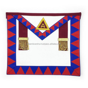 Venta al por mayor personalizado Masonic Regalia Past Master Blue Lodge Delantal-Terciopelo azul con oro bordado a mano - Product Image 1