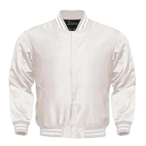Blouson d'aviateur en satin pour sports légers imprimé de logo personnalisé Blouson d'université en soie pour satin - Product Image 6
