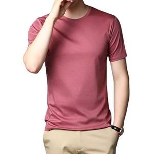 T-shirt en coton à col rond pour homme, style vintage d'été, vêtements de rue, coupe ample, manches courtes, respirant, couleur unie, imprimé - Product Image 1