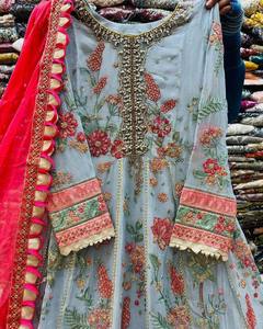 Ensemble de costume de travail pakistanais fantaisie de créateur classique pour les mariages événements culturels nouvelles célébrations festives traditionnelles indiennes - Product Image 6