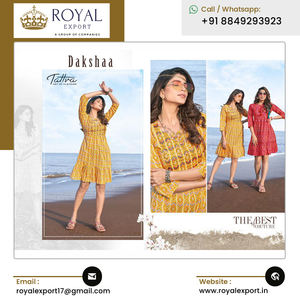 เสื้อพิมพ์ลายสำหรับผู้หญิงจากอินเดียทำจากผ้าฝ้ายเนื้อนุ่มและฟอยล์ - Product Image 2