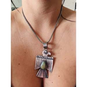 Pendentif Thunderbird en turquoise et argent sterling Kindale Billah Royston avec technologie d'incrustation à sertissage clos - Product Image 2