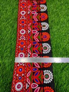 Dentelle brodée ethnique indienne, garniture en tissu écologique de haute qualité, franges, couleur personnalisée, robes et chaussures à sequins - Product Image 5