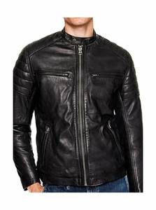 Haute qualité peau de vache en cuir véritable hommes col montant à manches longues veste d'hiver haute visibilité imperméable haute rue - Product Image 5