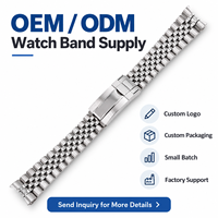 Bracelet de montre de luxe étanche en acier inoxydable 904L de 20 mm, maillons en métal massif avec fermoir déployant, bracelet de remplacement OEM