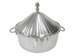 Casserole de service de nourriture en bois et acier inoxydable pour équipement de table de mariage - Product Image 4