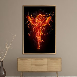 Lienzo de Arte Moderno Impreso: Decoración de Pared con Mujer Abstracta, Marco Dorado - Product Image 1