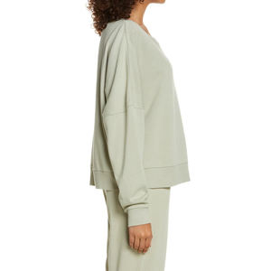 Haute qualité meilleure vente femmes pull sweat coton coréen tendance en gros haut col rond brodé décoration - Product Image 3