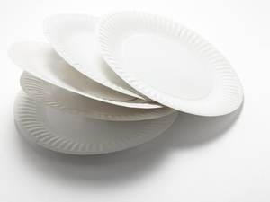 Assiette en papier ronde blanche de 6,3 pouces, jetable, légère, pour restaurant, camping et fête - Product Image 3