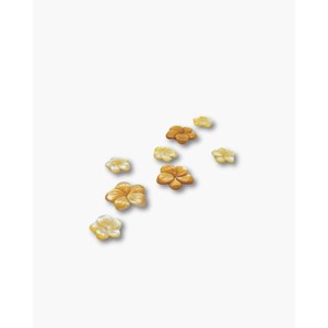 Perles en coquillage détachées jaunes en forme de fleur MOP - Product Image 1