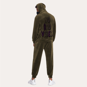 Dessin Élastique Hommes Velours Survêtements Hoodie Sweatpants Jogger Sets Cargo Pants Tracksuits Unisex Sweat Suits 2 Piece Sets - Product Image 1