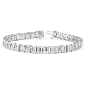 Pulsera de Diamantes de Laboratorio con Corte Esmeralda de 25.30 Quilates, Elegantes Pulseras y Brazaletes de Diamantes - Product Image 1