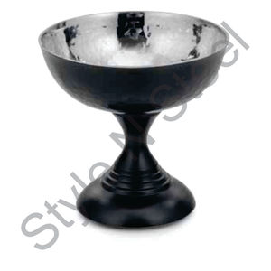Single Wall Hammered <b>Ice</b> <b>Cream</b> Cup with Short Stem Black and Copper Stainless Steel Sustainable Feature - Product Image 1